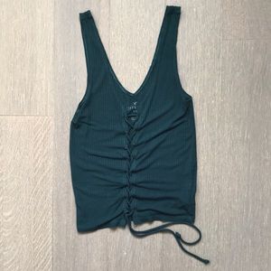 AEO Soft & Sexy Ribbed Lace Up Crop Tank